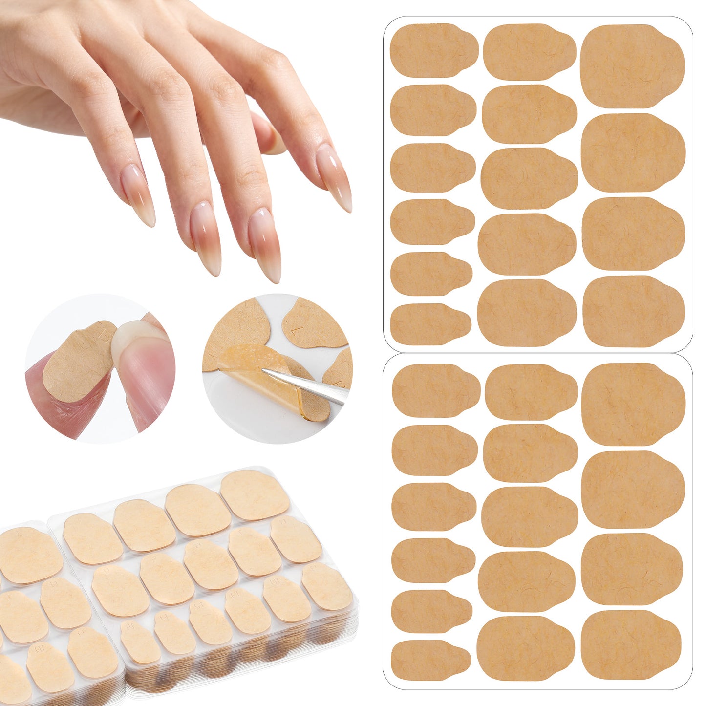 Wanmu 20 Sheets Nail Adhesive Tabs 600 pcs Ultra-Thin Press on Nails Sticky Tabs, Waterproof Long Lasting Nail Glue Stickers for Home DIY Nails