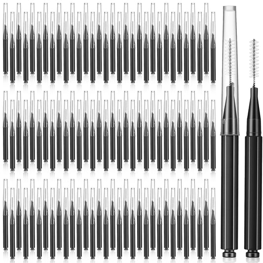 120PCs Micro Eyebrow Brush with Cap Eyebrow Tinting Lash Filler Brow Lifting Brush Spoolie Lash Comb Professional Eyelash Lift Tool for Eyebrows Eyelashes Extension Beauty Salon Home Beauty Care