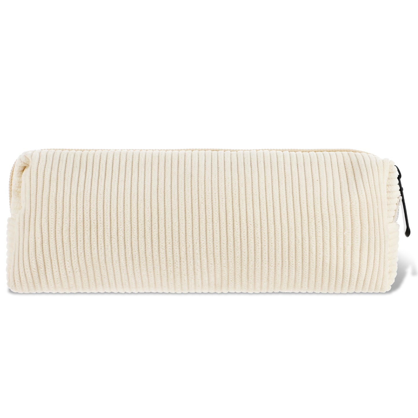 COMNICO Cosmetic Bag, 1Pcs Corduroy Makeup Bag White Travel Toiletry Bag Organizer Tool Pouch Small Makeup Bag for Purse Cute Travel Essentials Zipper Portable Aesthetic Accessories Storage Bag