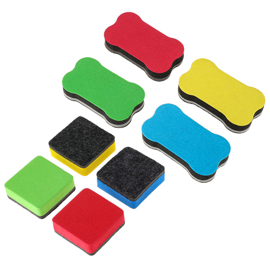 Dimeho 8 Pcs Dry Erase Erasers Magnetic Whiteboard Cleaner Pads Assorted Color Chalkboard Wipers Marker Supplies for Office Classroom Glass White Board Teacher Home Educate