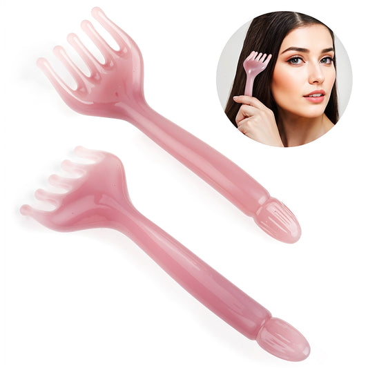 2pcs Head Massager Scalp Manual Hair Scalp Massager Gua Sha Five Claw Handheld Comb Resin Relax Hair Scalp Massager Portable Relaxation Massage Tool for Soothing Neck Lymph Head Acupoint Treatment