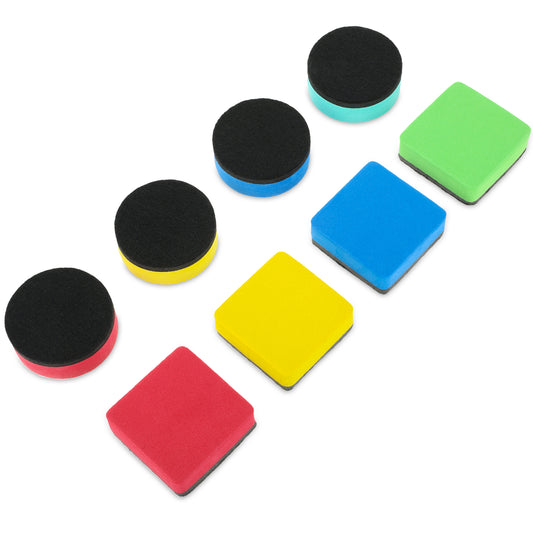 8 Pcs Dry Erase Erasers Small Whiteboard Felt Wiper Pads Colorful Chalkboard Eraser White Board Cleaner Marker for Office Presentation Classroom Glass Home Teacher Student