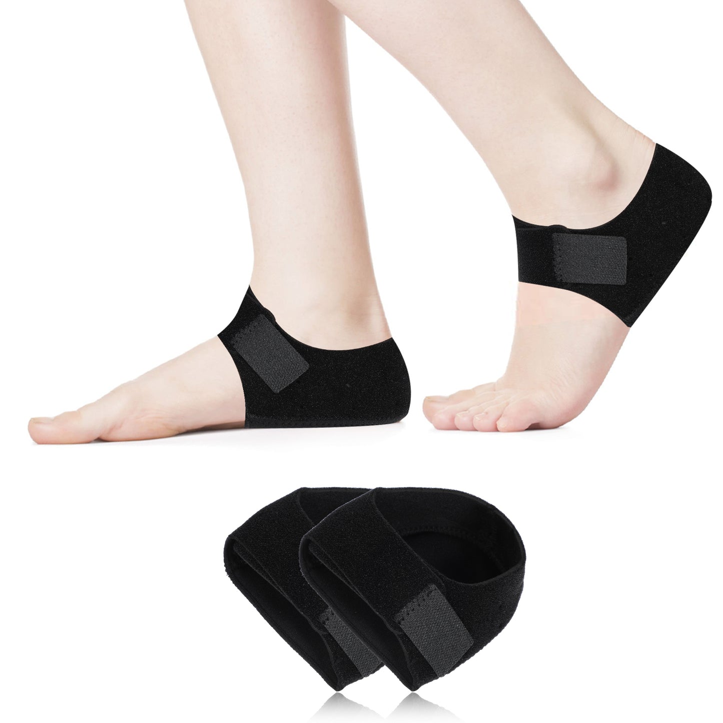 Sibba Heel Protectors Gel Heel Cushion Support Heel Cups Plantar Fasciitis Anti-Slip Sleeves Pads Dry Cracked Heels Insoles Adjustable Heel Inserts Pad Foot Grips for Men Women Feet (L)