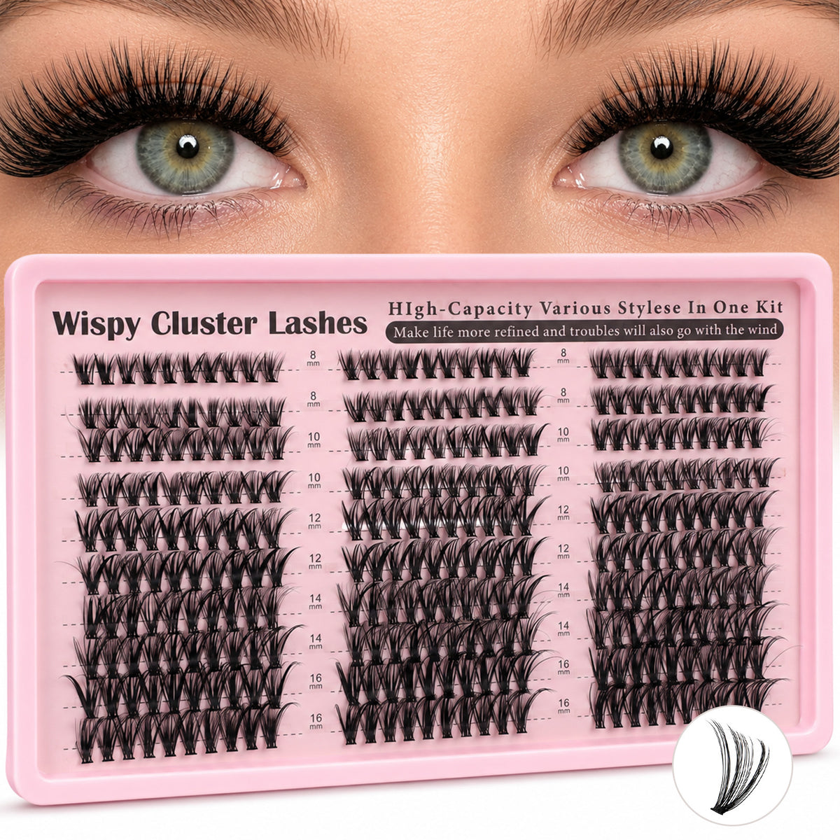 ElevateTech Wispy Lash Clusters Natural Eyelash Clusters 8-16MM