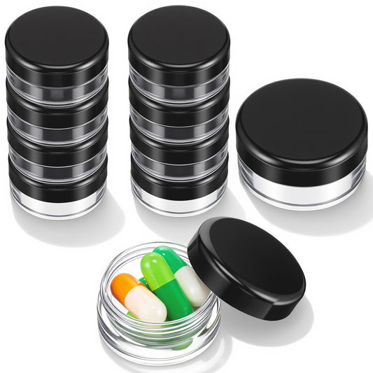 Dimeho 10 Pcs Small Pill Organizer Box Mini Pill Organizer Travel Pills Case Holder Portable Daily Pills Container BPA Free Pill-Box Medicines Storage Container for Purse Pocket Briefcase (1.18 Inch)