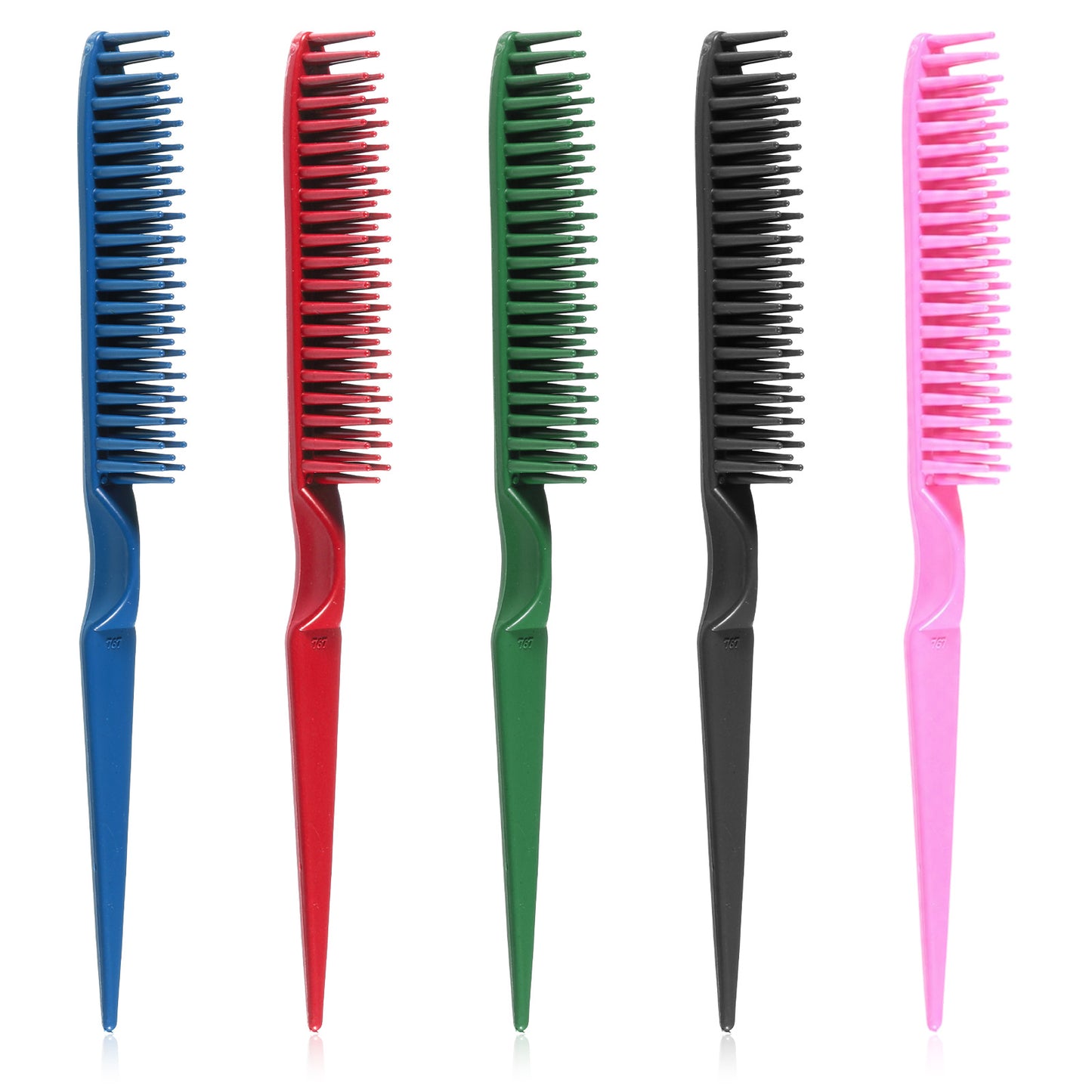 QFGasre 6pcs 3 Row Hair Comb 3 Row Comb for Natural Hair Rat Tail
