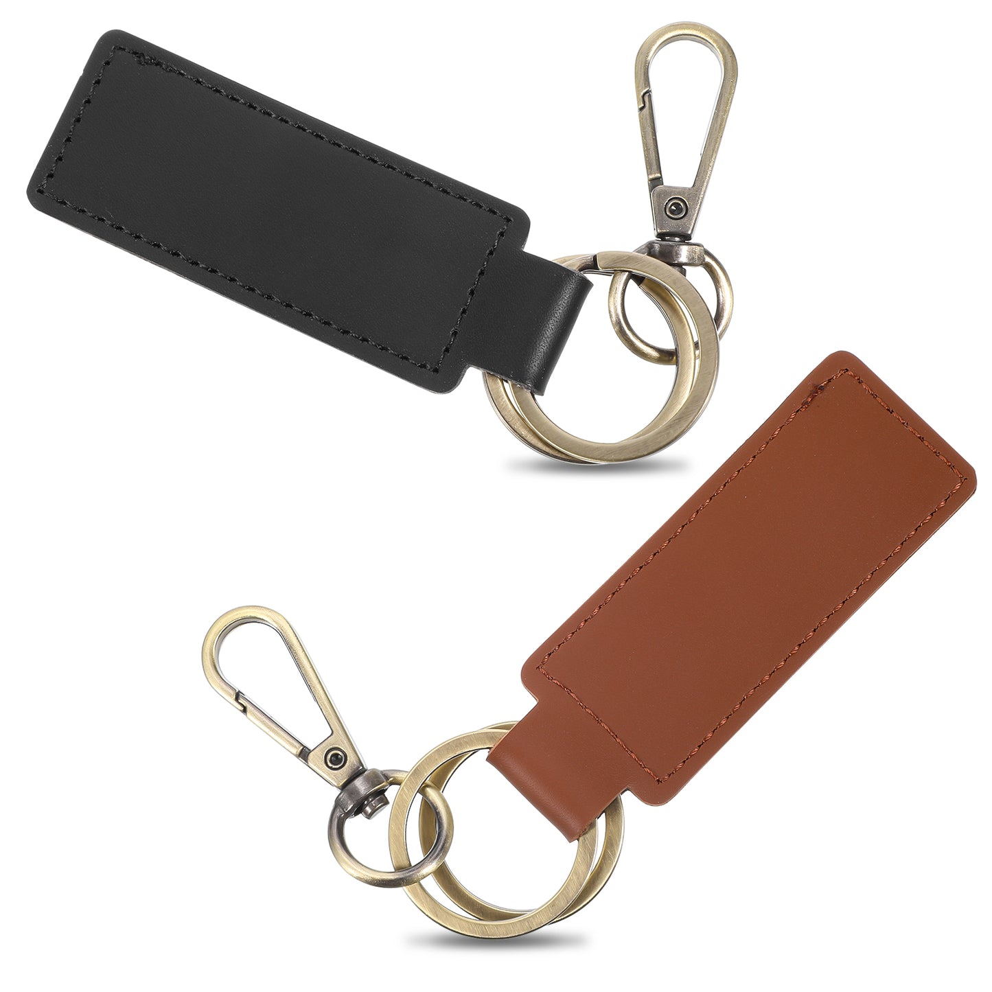 Wanmu 2Pcs Leather Key Chain, Universal Car Key Chains, Personalized Keychain, Key Holder for Men Women - Best Gift