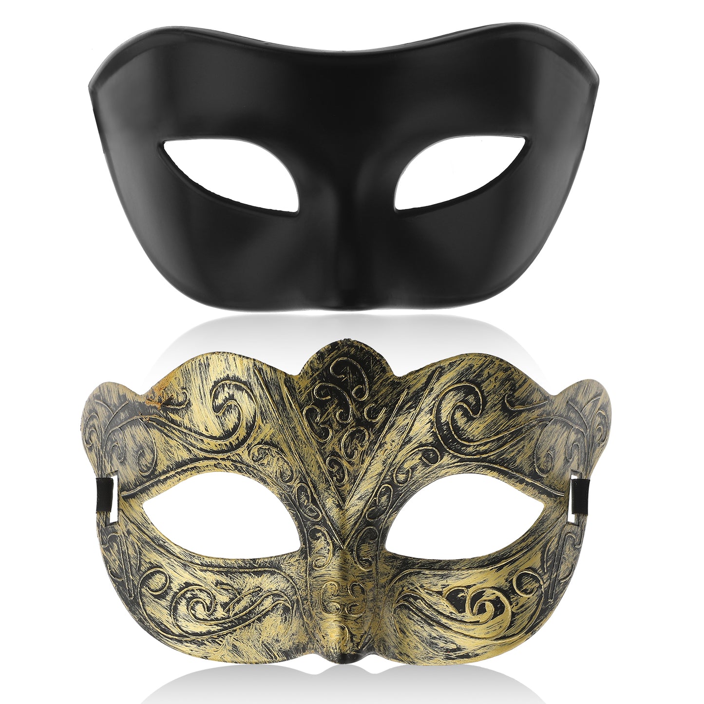 Sibba 2 pcs Venetian Masks Masquerade Mask for Men Carnival Venetian Eye Mask Mardi Gras Masks Halloween Costume Plastic Half Face Mask for Masked Ball Fancy Dress-Up Party Accessories Cosplay Style B