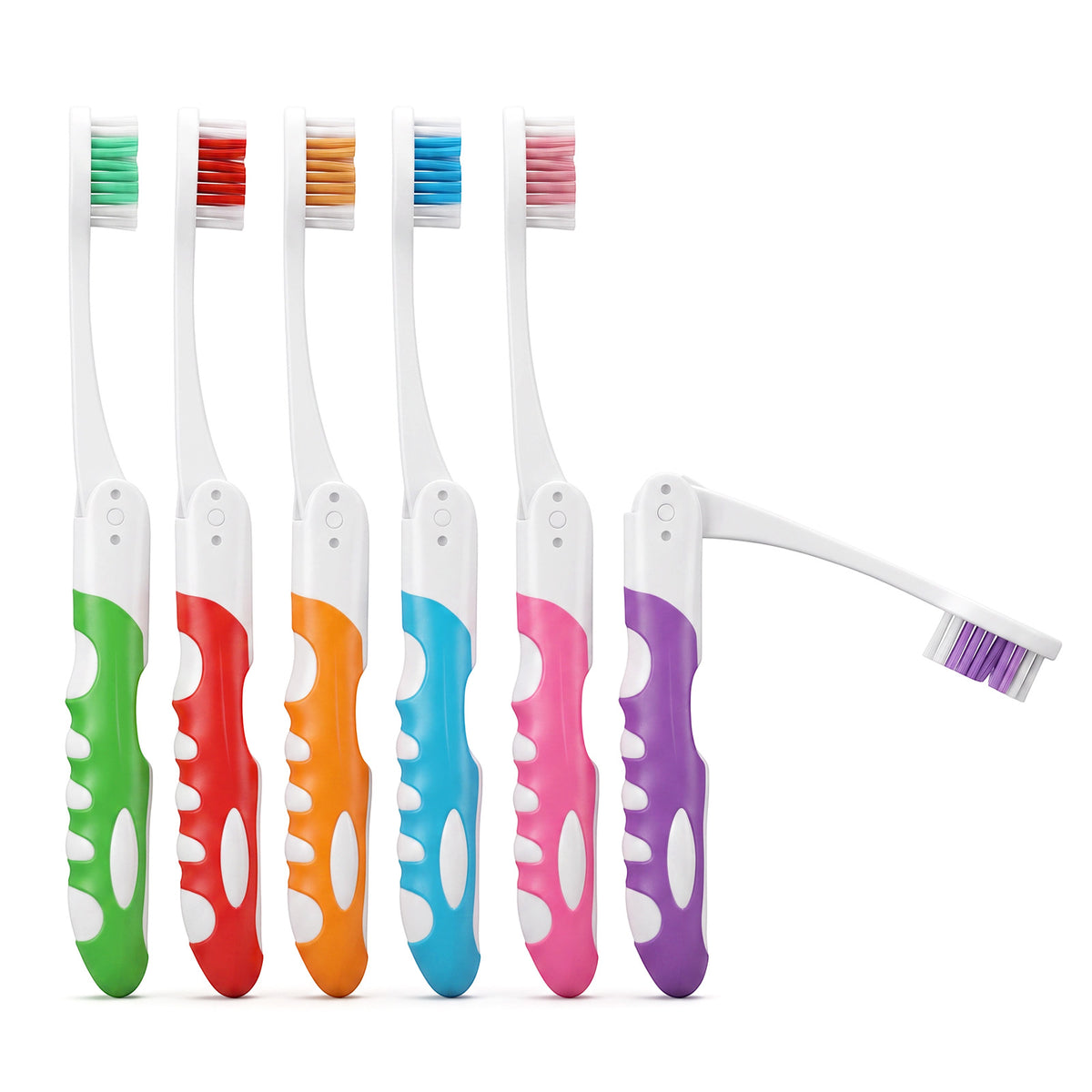 COMNICO 6 Pack Folding Toothbrush Travel Toothbrush