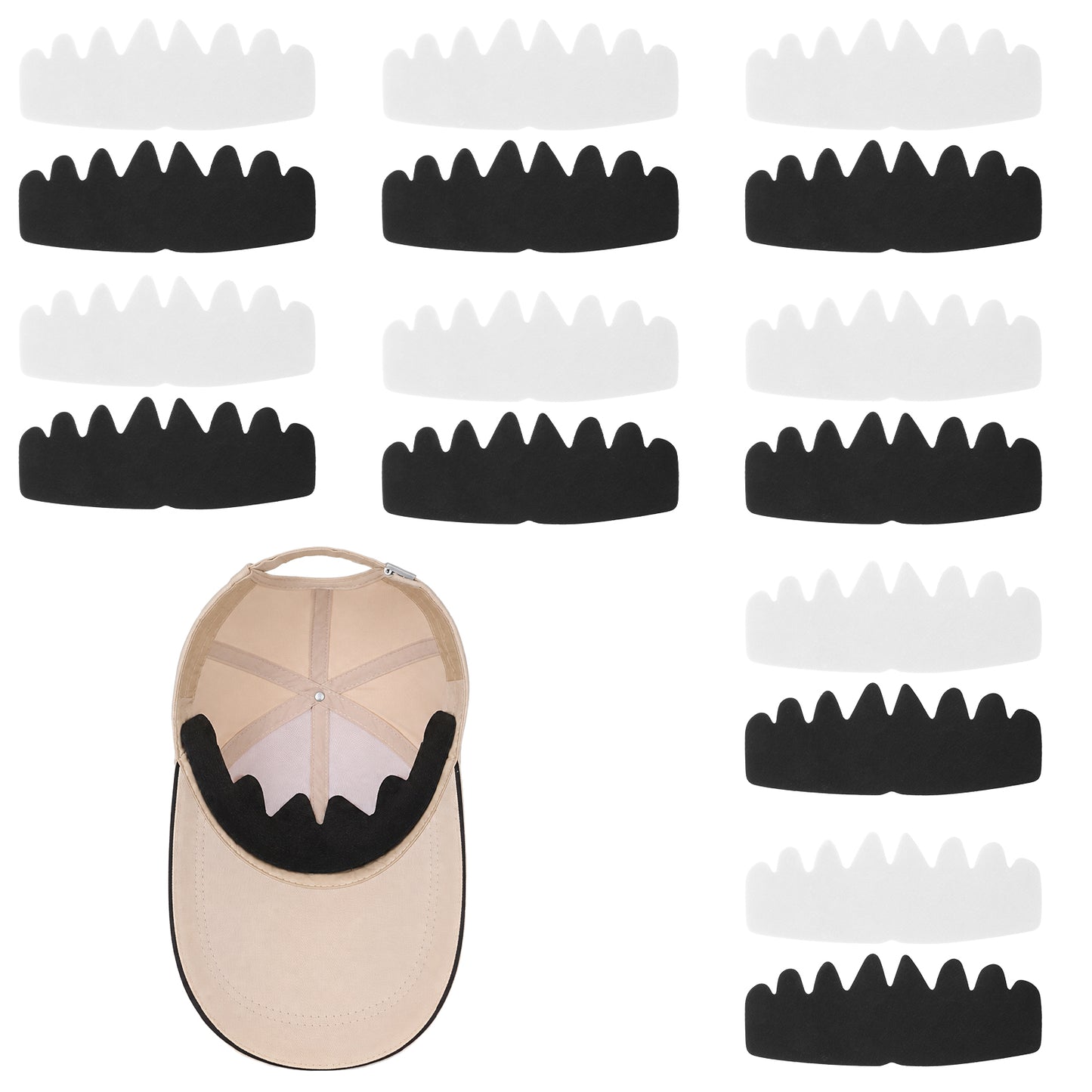 ElevateTech 16Pcs Baseball Cap Insert No Sweat Hat Liners