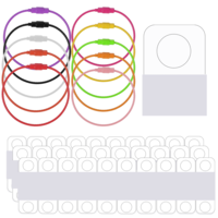 Card Holder Organizer 100 Pcs Self Adhesive Labels and 10 Pcs Keyring Card Storage Case Portable Travel Carrier Case Accessories Self Adhesive Hang Tabs for Cards Accessories