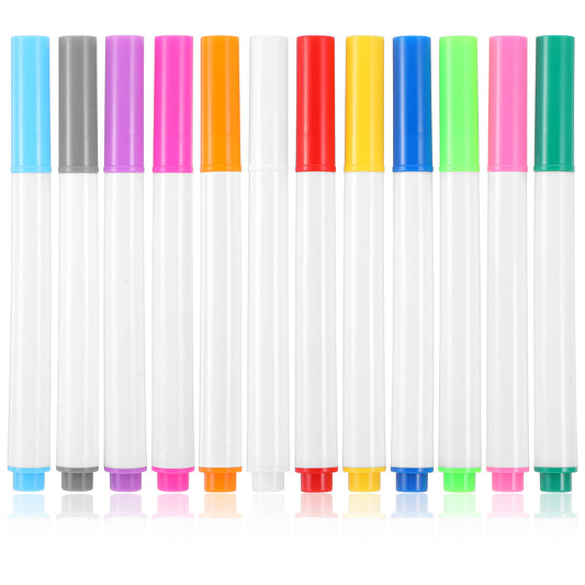Wanmu 12Pcs Neon Dry Erase Markers for LED Note Board, 4.1 Inch Color Marker Pens for LED Drawing Message Writing Board with Colors, Whiteboard, Calendar, Organization