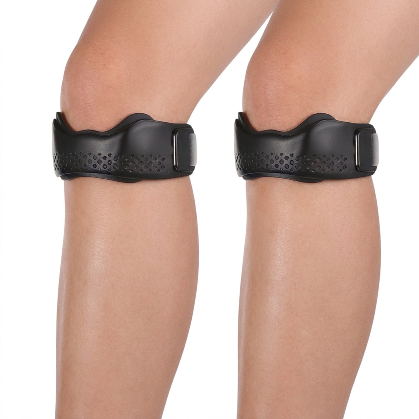 QFGasre 2 Pack Silicone Patellar Tendon Support Strap Knee Brace for Women Men Adjustable Patella Band Support Non-Slip Patella Band for Basketball Jumpers Knee Tendonitis Running Hiking Soccer