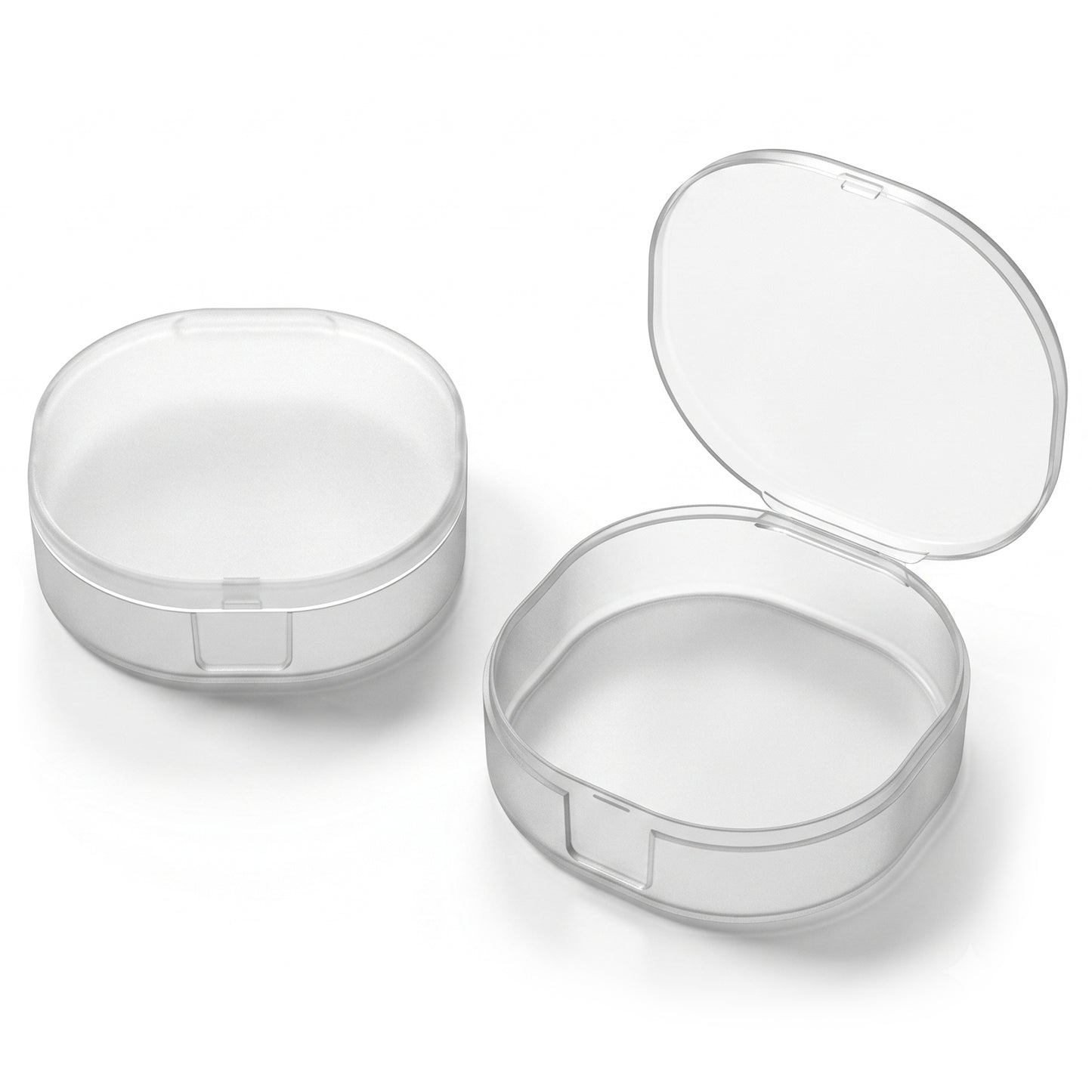 Qianyu 4 Pcs Portable Cotton Round Holder Plastic Cosmetic Cotton Pads Container Travel Makeup Sponge Dispenser Small Transparent Sealed Storage Box for Makeup Remover BallsBeads Floss(2)
