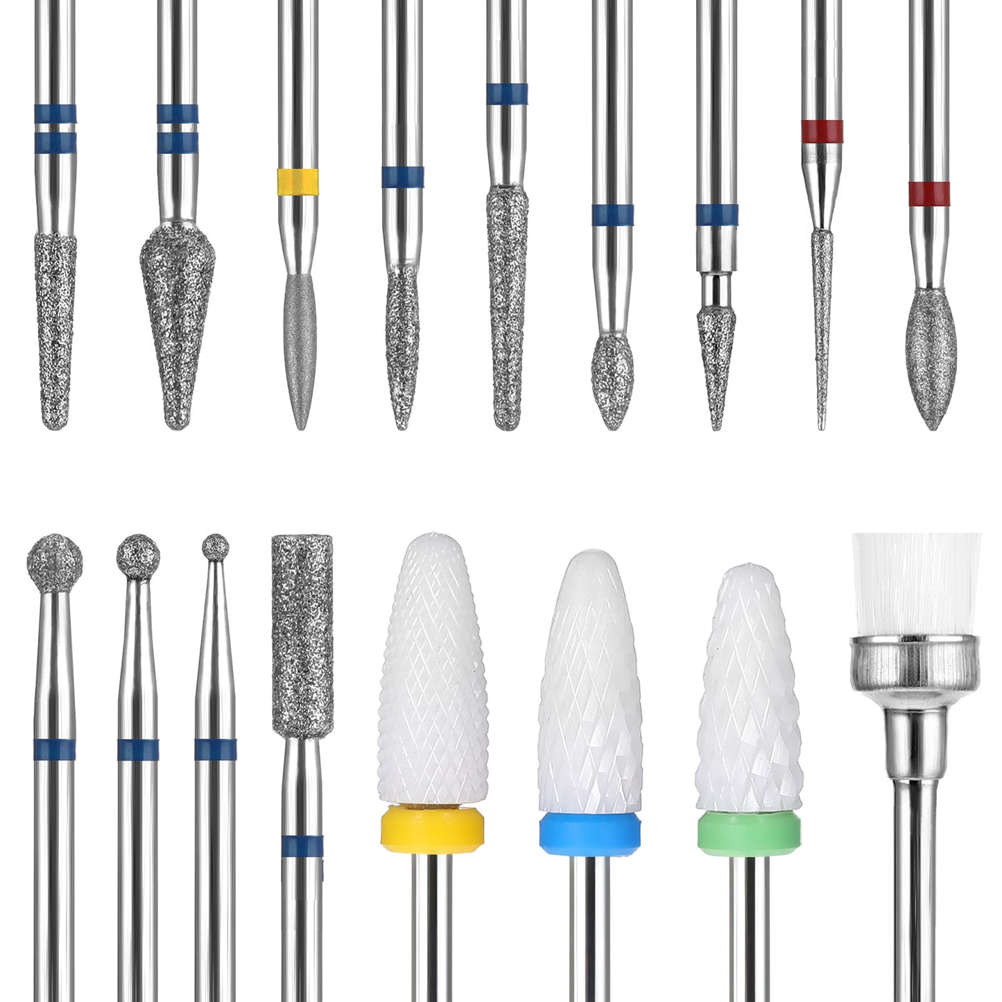 Sibba 17PCS Nail Drill Bits Set 3/32" 2.35mm Cuticle Removal Kit Nail Drill Cuticle Milling Cutter Bit Grinding Head for Gel Nails Manicure Pedicure Acrylic Grinding Heads Carbide Machine Accessories