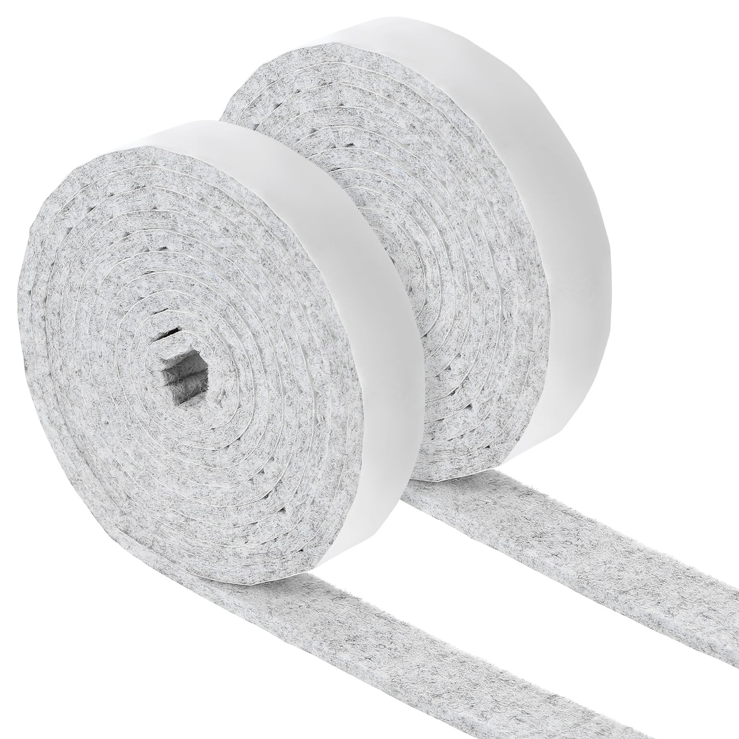 COMNICO 2 Rolls Felt Strip with Adhesive Backing, Non Slip Cuttable Felt Tape Self Adhesive Furniture Pads for Protecting Furniture Surfaces Hardwood Floor Chair Wall (1/2 x 60 Inches, Gray)