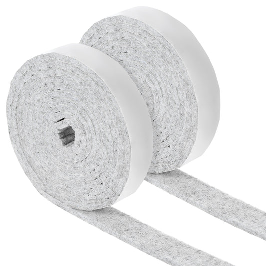 COMNICO 2 Rolls Felt Strip with Adhesive Backing, Non Slip Cuttable Felt Tape Self Adhesive Furniture Pads for Protecting Furniture Surfaces Hardwood Floor Chair Wall (1/2 x 60 Inches, Gray)