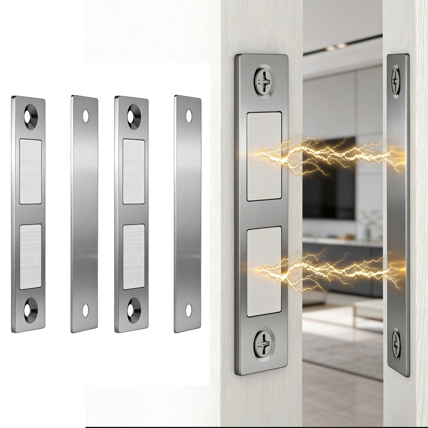 Gjinxi Cabinet Magnetic Catch, 4 Pack Ultra Thin Cabinet Door Magnetic Latch Kitchen Magnets Closures Magnetic Door Closer for Cabinets Drawers Closet Doors