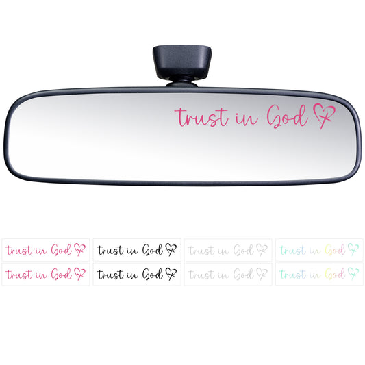 Sibba 8PCS Trust in God Rearview Mirror Stickers Jesus Christian Car Sticker Automotive Rear View Mirror Window Decals Quotes Auto Adhesive Waterproof Trust in God Stickers for Cars, Laptop, Vehicles