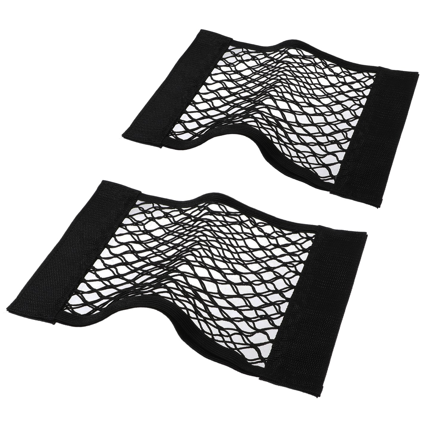Wanmu 2 Pcs Universal Trunk Mesh Cargo Net, Car Small Wall Pouch Organizers for Backseat, Add Storage for SUV, RV, Two Sizes 15.7" x 9.8", 11.8" x 9.8"