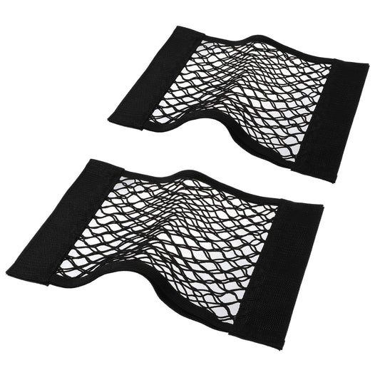 Wanmu 2 Pcs Universal Trunk Mesh Cargo Net, Car Small Wall Pouch Organizers for Backseat, Add Storage for SUV, RV, Two Sizes 15.7" x 9.8", 11.8" x 9.8"