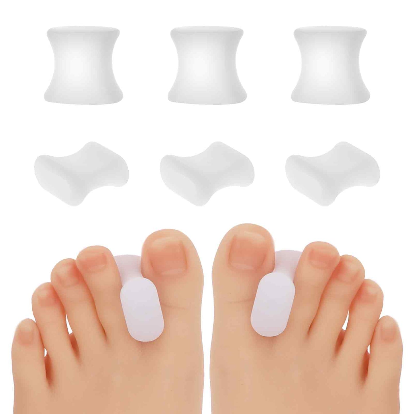 12Pcs Gel Toe Separators Bunion Pads Bunion Corrector Soft Toe Spacers Overlapping Toes Pads Gel Orthotics for Men Women Activities Sports Calluses Crooked Toes Hammertoe Straighten Pain Relief