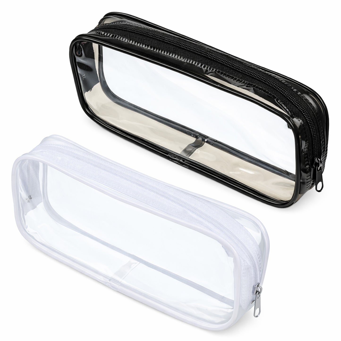 Ptwola 2 Pcs Makeup Bag for Purse Clear Pouches Cases with Zipper Travel Makeup Brush Capacity Multi-use Cosmetic Bag Essentials for Women Home Luggage Organizing Pencil Pouch Must Haves