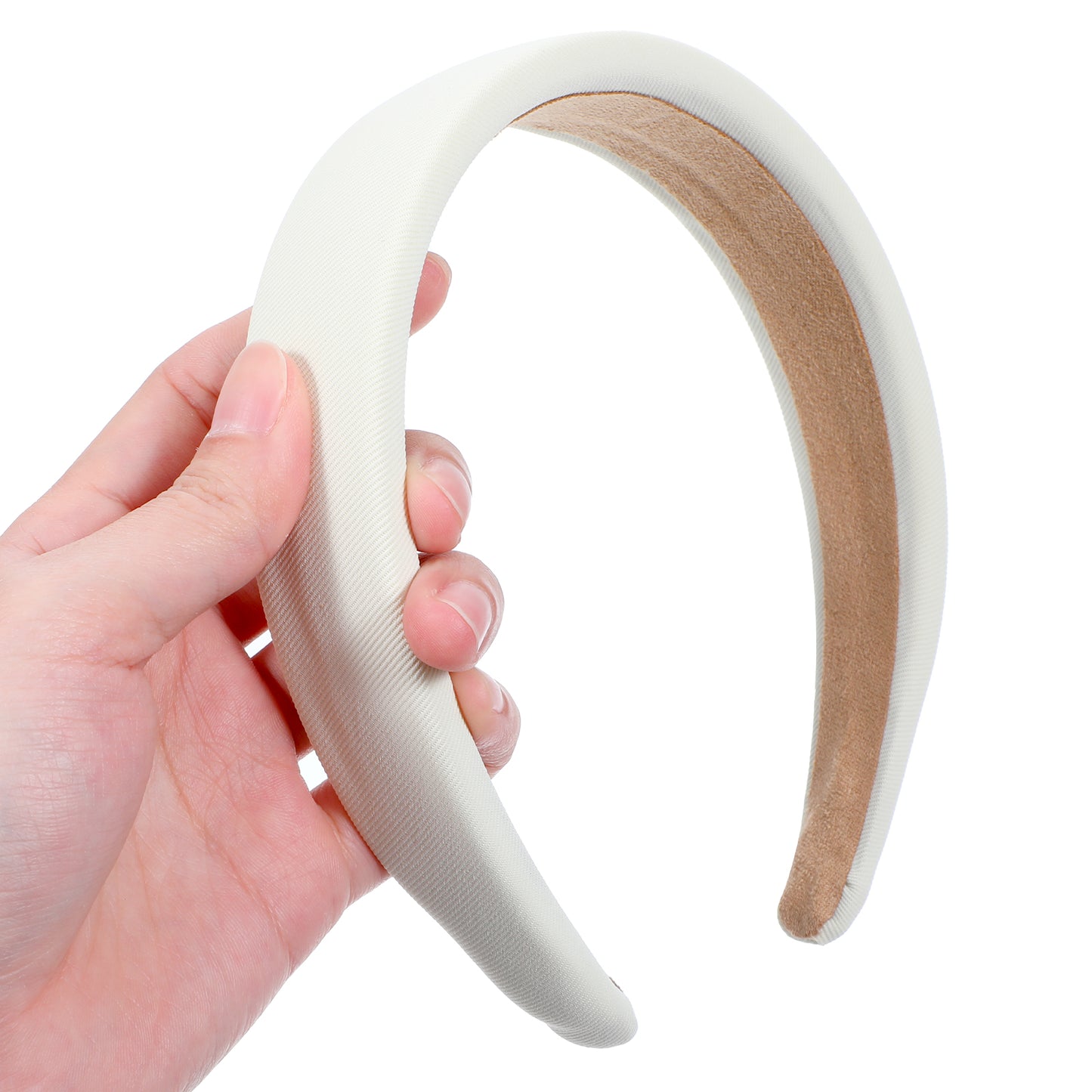 Wanmu Beige Headbands for Women Non Slip, 1 Inch Trendy Square Headband for Women’s Hair, Cute Headbands for Girls, Elastic Hard Hair Bands for Women’s Hair Fashion Hair Accessories for Women