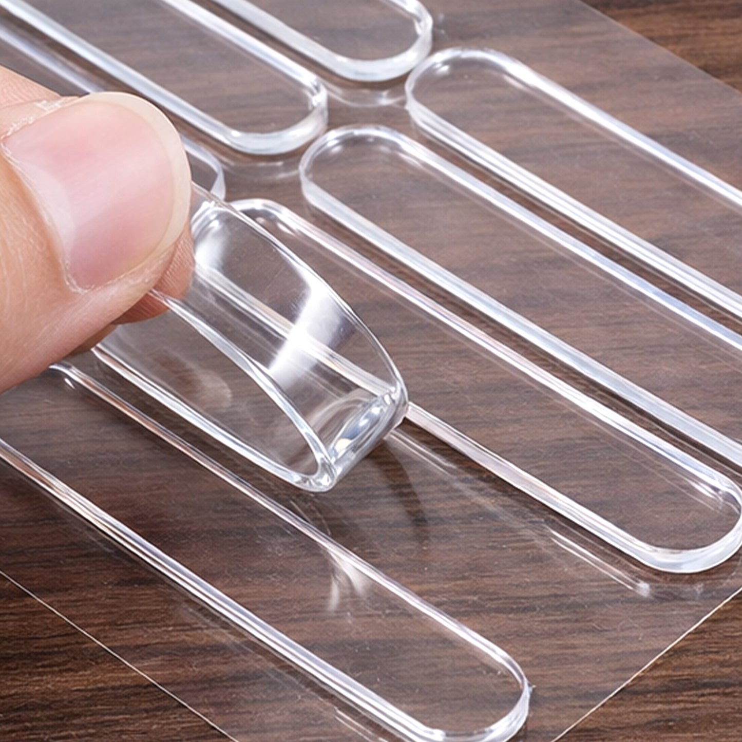 KFHENSOMR 10 Pcs Cabinet Door Bumpers, Clear Self Adhesive Rubber Bumper Stripes, Self-Adhesive Sound Dampening Pads, Sound Dampening Cabinets Buffer Pads for Doors Furniture