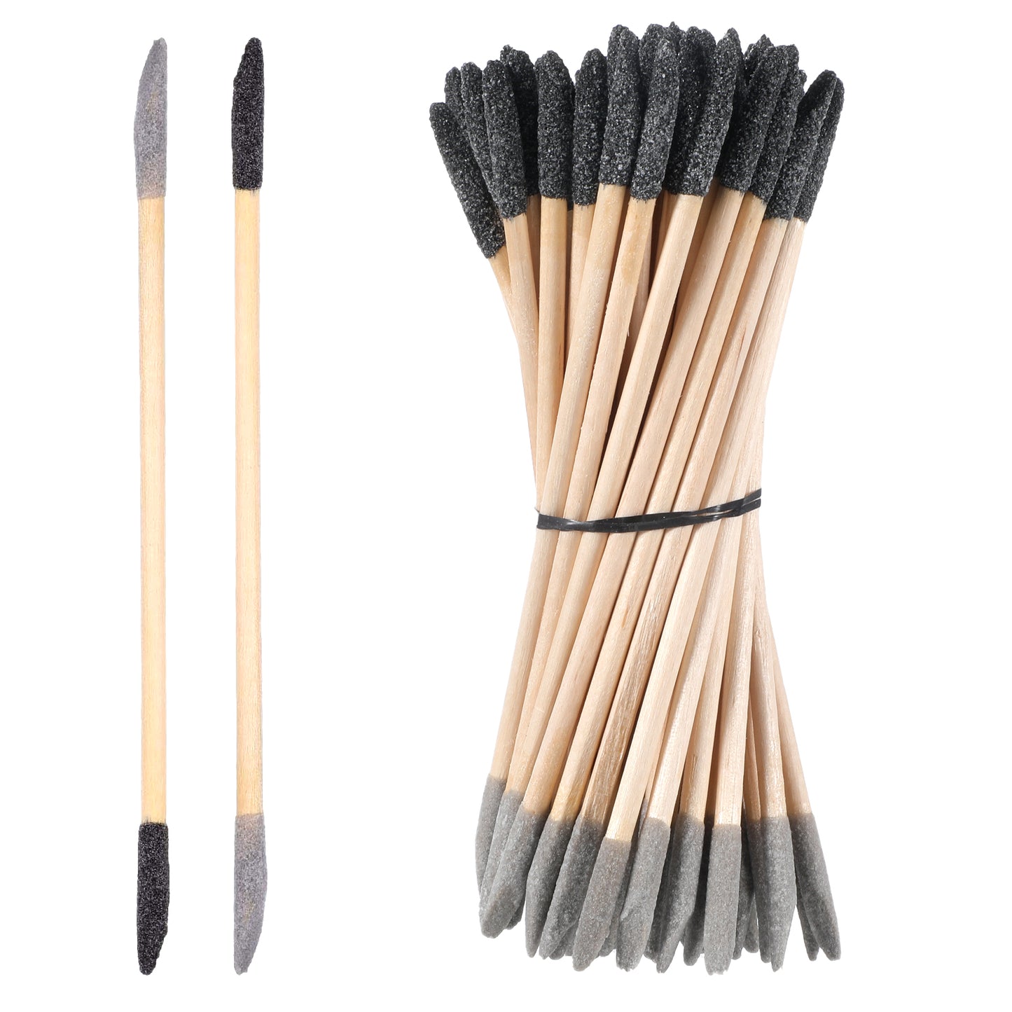 Qianyu 50 PCS Sanding Sticks Double-End Matchstick Abrasive Twigs 2-in-1 Fine Detailing Polishing Tools for Plastic Models Wood Metal Tight Spaces,180/240 Grit, 5.4 x 0.2 Inch