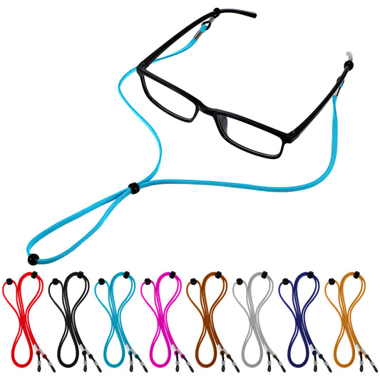 8 PCS Eyeglass Strap Leather Eye Glasses String Holder Straps Sunglasses Chain Multicolor Eyewear Retainer Adjustable Glasses Lanyard for Men Women Sport Running Cycling Working Studying
