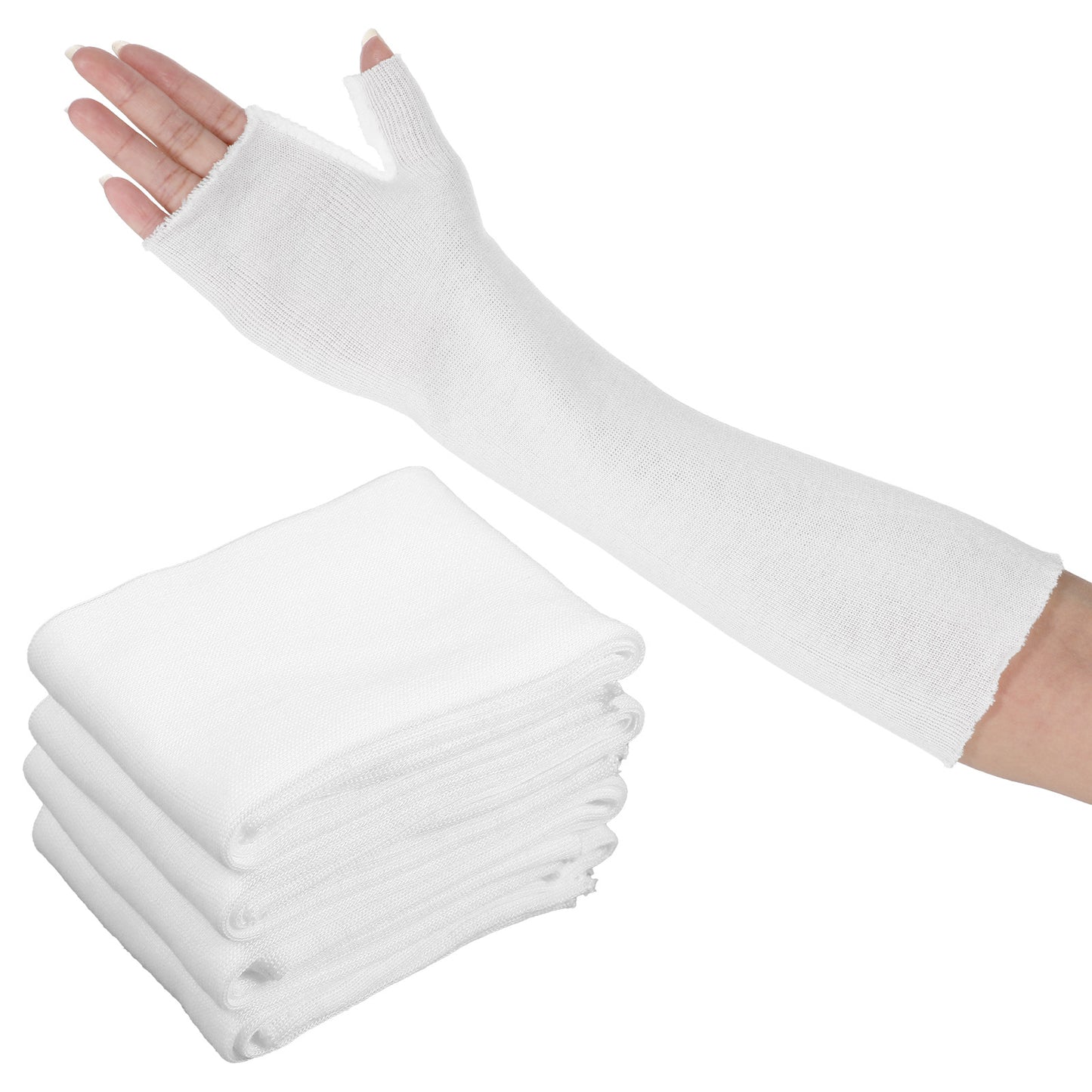 Qianyu 10PCS Hand Socks for Splint Breathable Thin Stockinette Tubing Arm Elastic Wrist and Thumb Spica Wrap Liner Soft Wrist Arm Under Cast Wrap Stockinette Protective Arms Cover for Wrists Brace