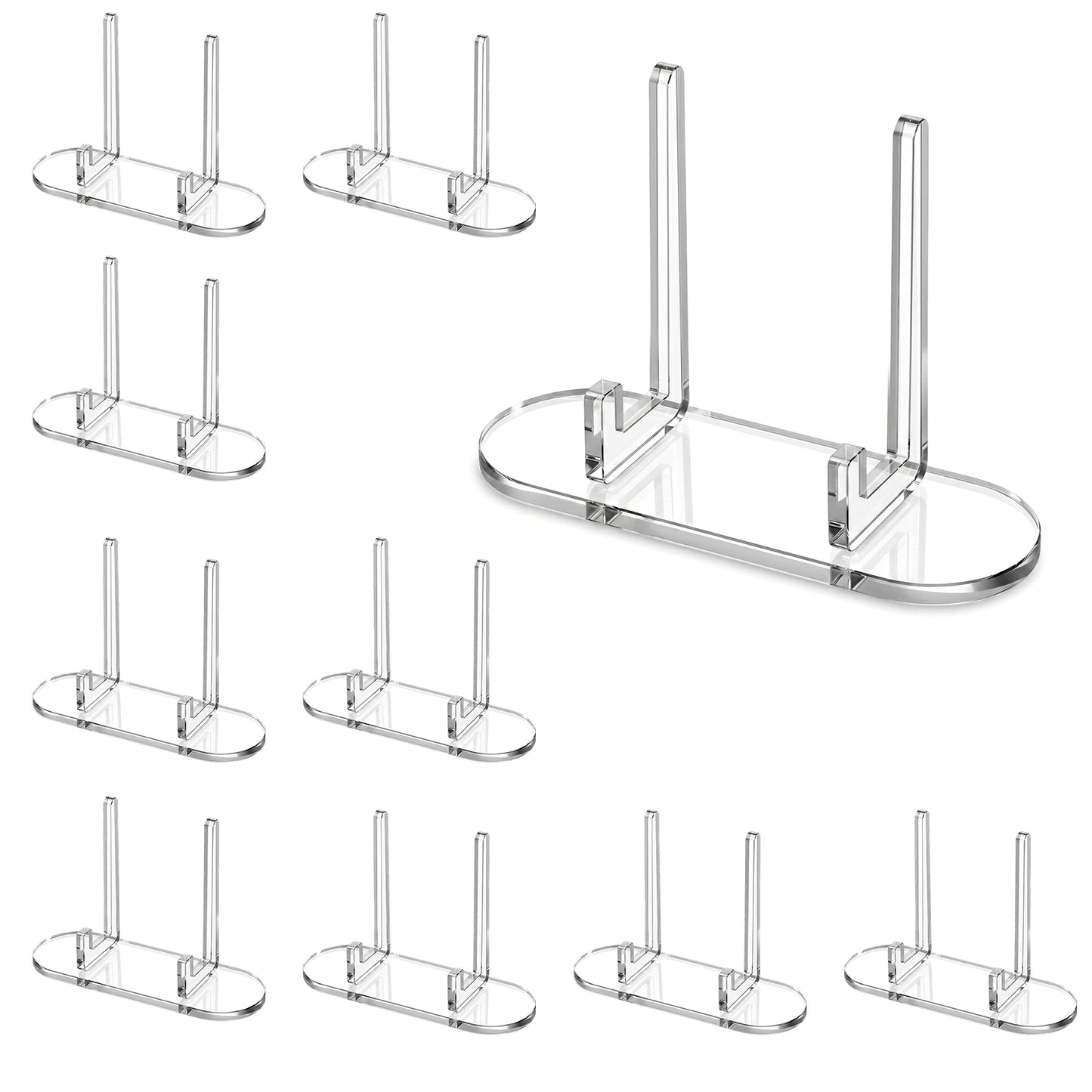 Hadnves 10 Pcs Acrylic Trading Card Display Stand Sports Card Stands Clear Baseball Cards Display Picture Holder Stands Small Photos Frame Easel Stand for Sports Baseball Graded Cards Home Decor