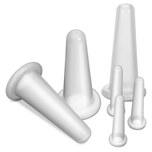 6 Pcs Transparent Massage Cupping Set Silicone Mini Facial Cups Skin Care Neck Back Eyes Massaging Cup Facial Care Safe to Use Portable Face Massager Helper for Men Women Massage