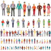 Sibba 80 Pcs Mini People Figurines Little People Toys 1:25 1:30 1:50 1:75 1:100 1:150 Architectural Painted Tiny Model Miniature Figurines Standing and Seat for Miniature Scenes